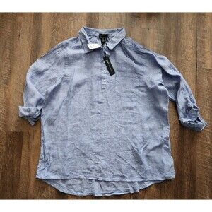 Womens 2X JNY blue spring blouse